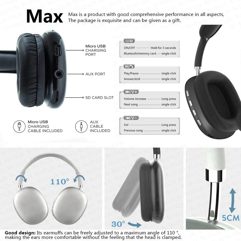 P9 Wireless Bluetooth Headphones | Over-Ear - By Seyhan