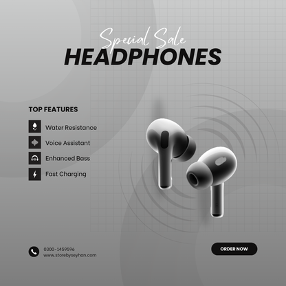 AirPods Pro 2 Black | Wireless Noise Cancelling Earbuds - By Seyhan