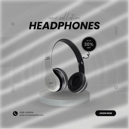 P47 Wireless Bluetooth Headphones | Stereo Over-Ear - By Seyhan