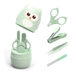 4 in 1 Newborn Baby Care Gift Set Cute Owl Design Infant Safety & Grooming Kit with Baby Nail Care Accessories
