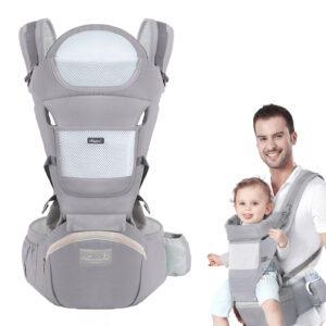 Ergonomic Baby Carrier with Multifunctional Waist Stool Comfortable Infant to Toddler Kangaroo Carry Bag for Everyday Baby Travel & Support