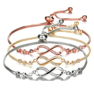 Luxury Women’s Crystal Bracelet – 18K Gold Plated Adjustable Jewelry