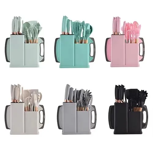 19 Piece Kitchen Tool Set – Silicone Cooking Utensils & Knife Collection - Image 7