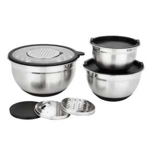 Premium Stainless Steel Mixing Bowls – Kitchen Prep Set with Graters
