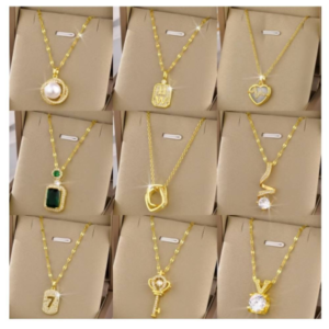 Luxury Women’s Pendant Necklace – 18K Gold Plated Stainless Steel Jewelry