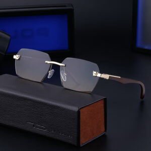 Unisex Large Frame Myopia Glasses – Metal Square Anti Blue Light Eyeglasses