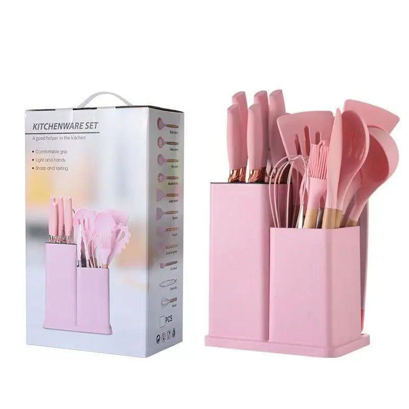 19 Piece Kitchen Tool Set – Silicone Cooking Utensils & Knife Collection - Image 6