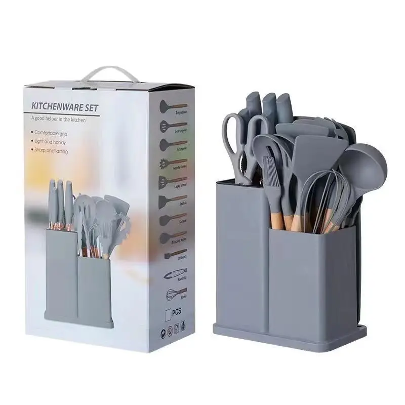 19 Piece Kitchen Tool Set – Silicone Cooking Utensils & Knife Collection - Image 4